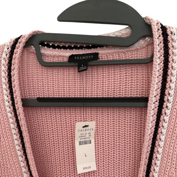 Talbots Pink Sweater/Cardigan - NWT - Large - 100% Cotton - Picture 3 of 5